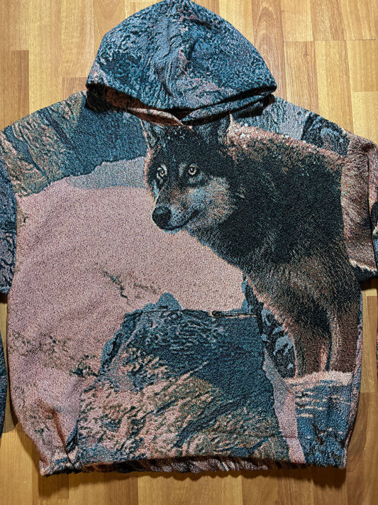 Sunset Wolves Blanket Sweater XL