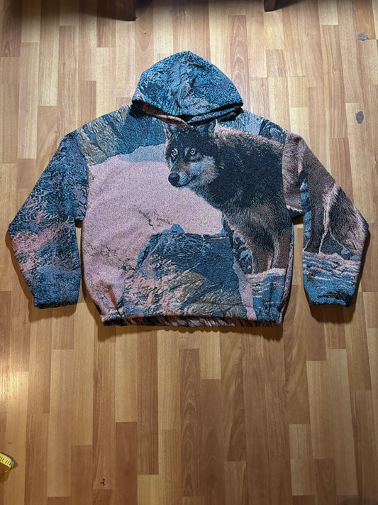 Sunset Wolves Blanket Sweater XL