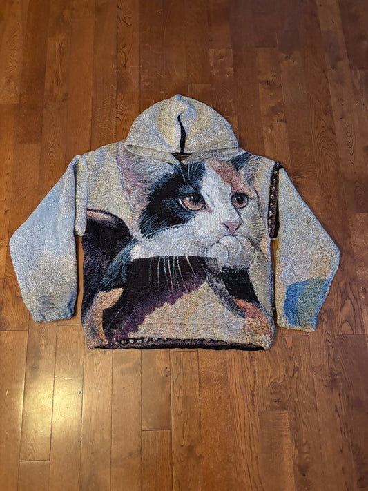 Cat Cherub Blanket Hoodie LG