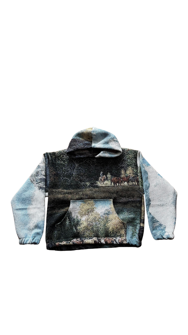 Western landscape hoodie
